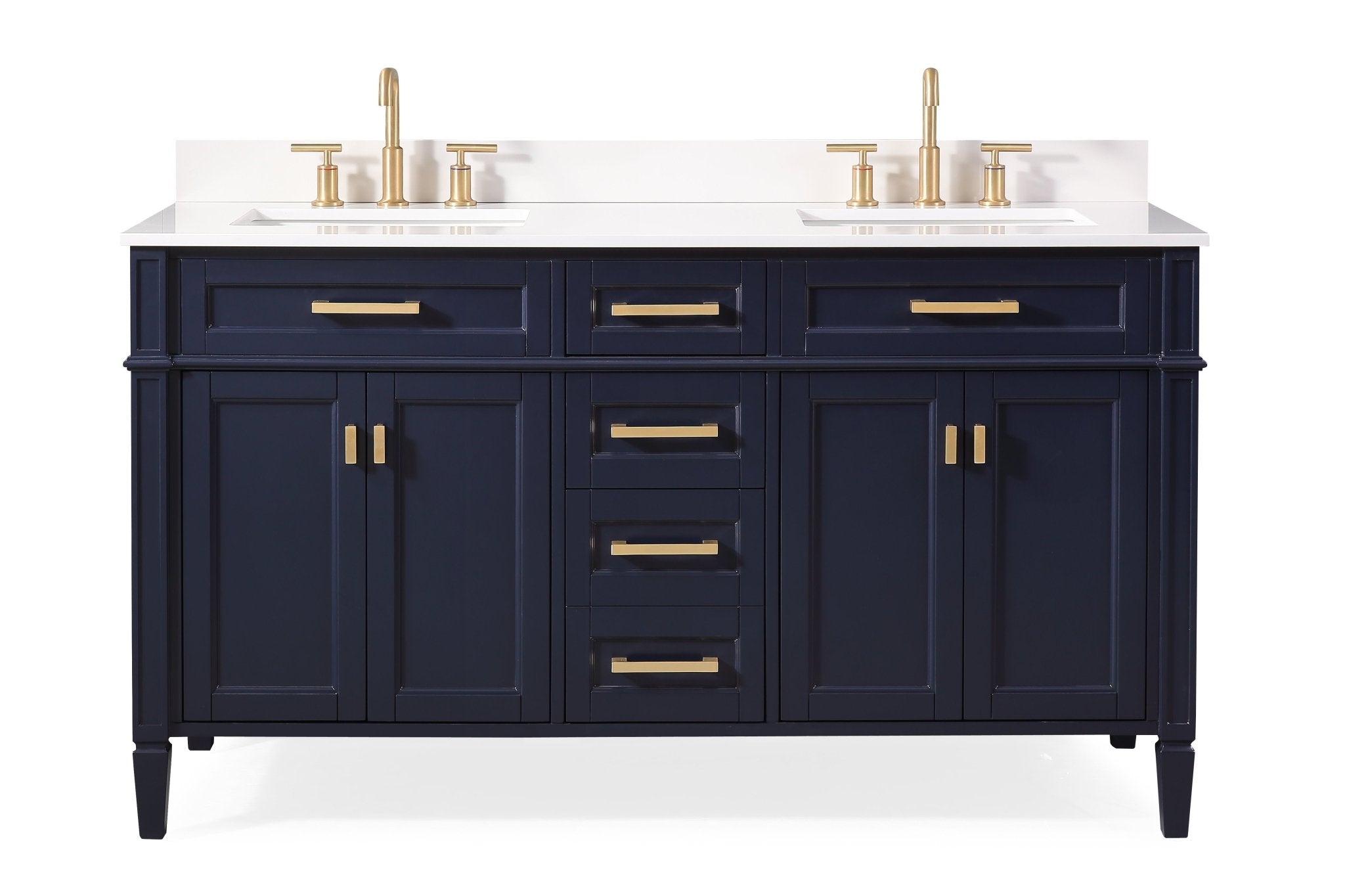 Chans Furniture 1808-D60NB 60" Tennant Brand Durand Modern Navy Blue Double Sink Bathroom Vanity