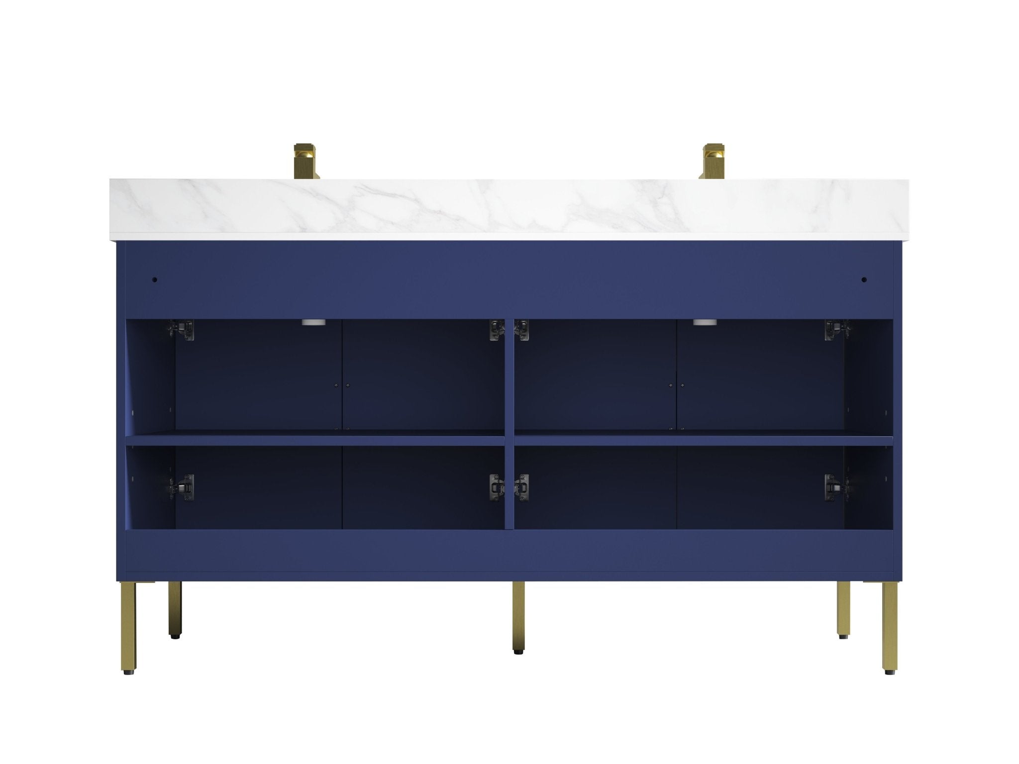 Chans Furniture AC-66NB60 60" Tennant Brand Eileen Modern Style Double Sink Bathroom Vanity