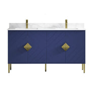 Chans Furniture AC-66NB60 60" Tennant Brand Eileen Modern Style Double Sink Bathroom Vanity