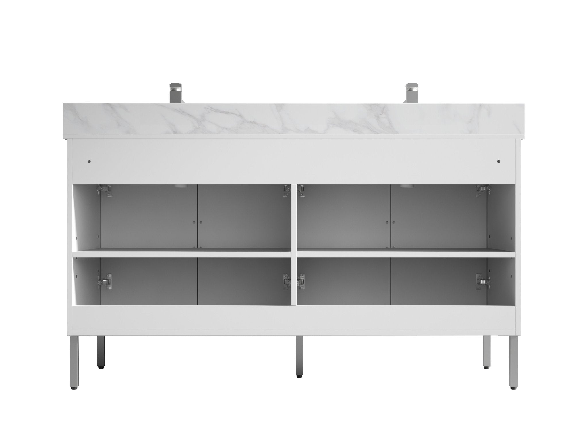 Chans Furniture AC-66WT60 60" Tennant Brand Eileen Modern Style Double Sink Bathroom Vanity