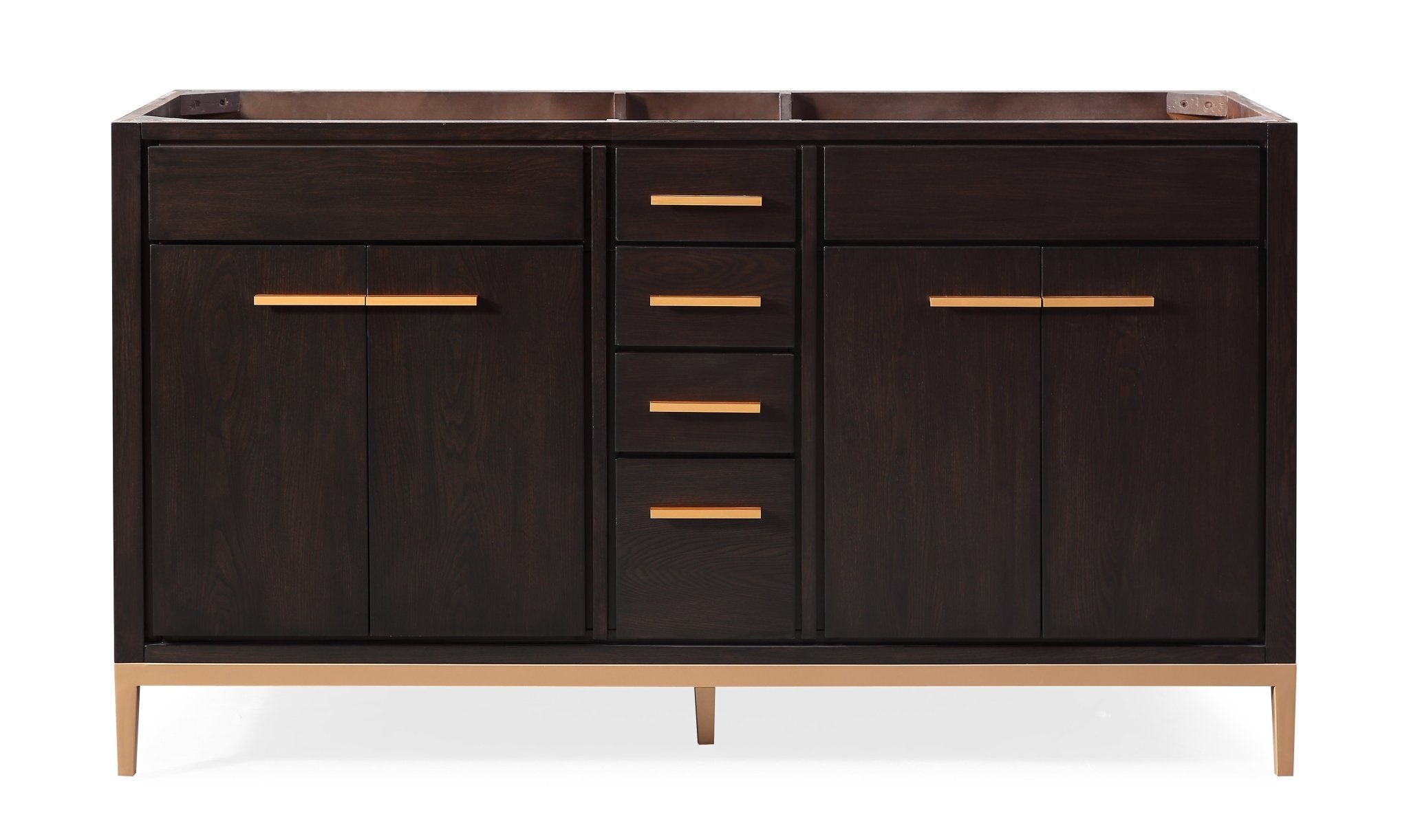 Chans Furniture TB-9838-D60DK-QT 60"  Tennant Brand Modern Style Beatrice Double Sink Bathroom Vanity