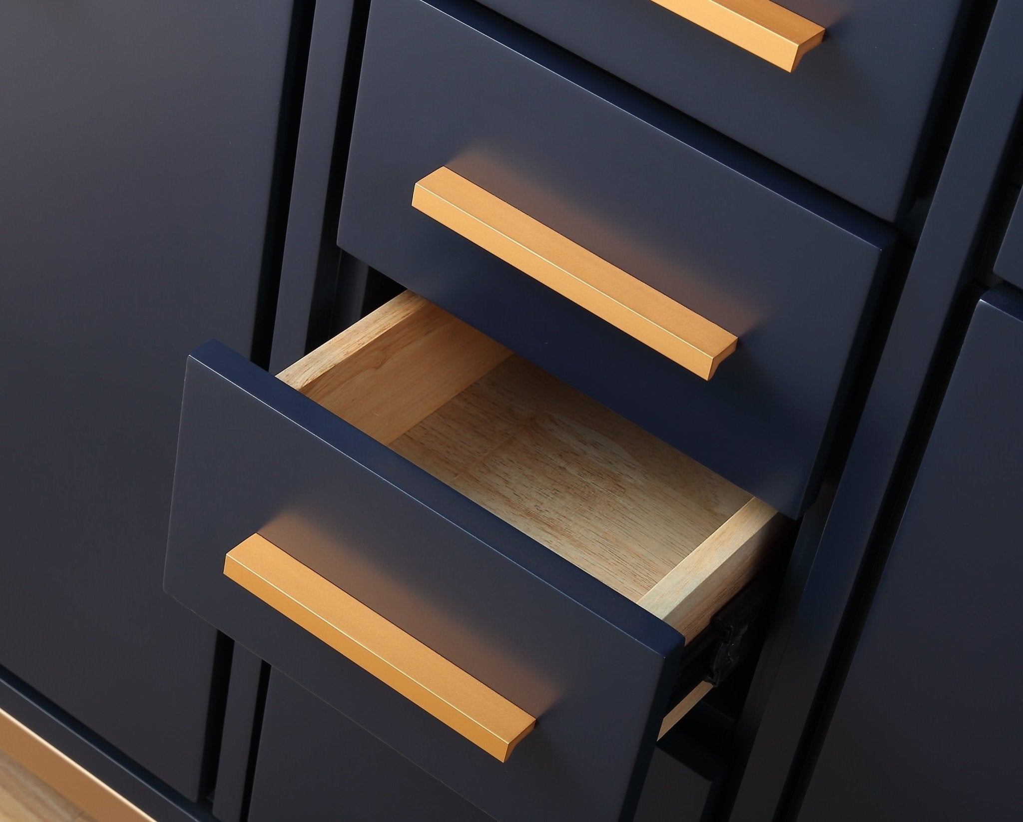 Chans Furniture TB-9444-D60NB 60" Tennant Brand Modern Style Navy Blue Beatrice Double Sink Bathroom Vanity