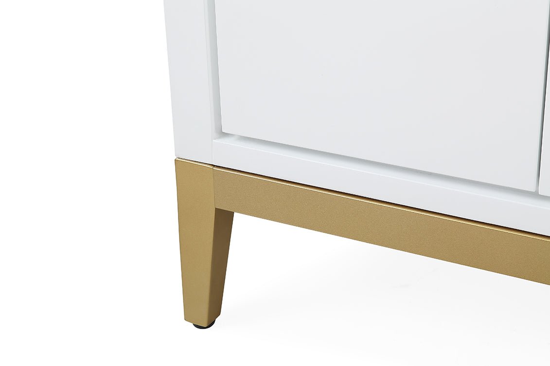 Chans Furniture TB-9777-W60GT 60" Tennant Brand Modern Style White Beatrice Double Sink Bathroom Vanity