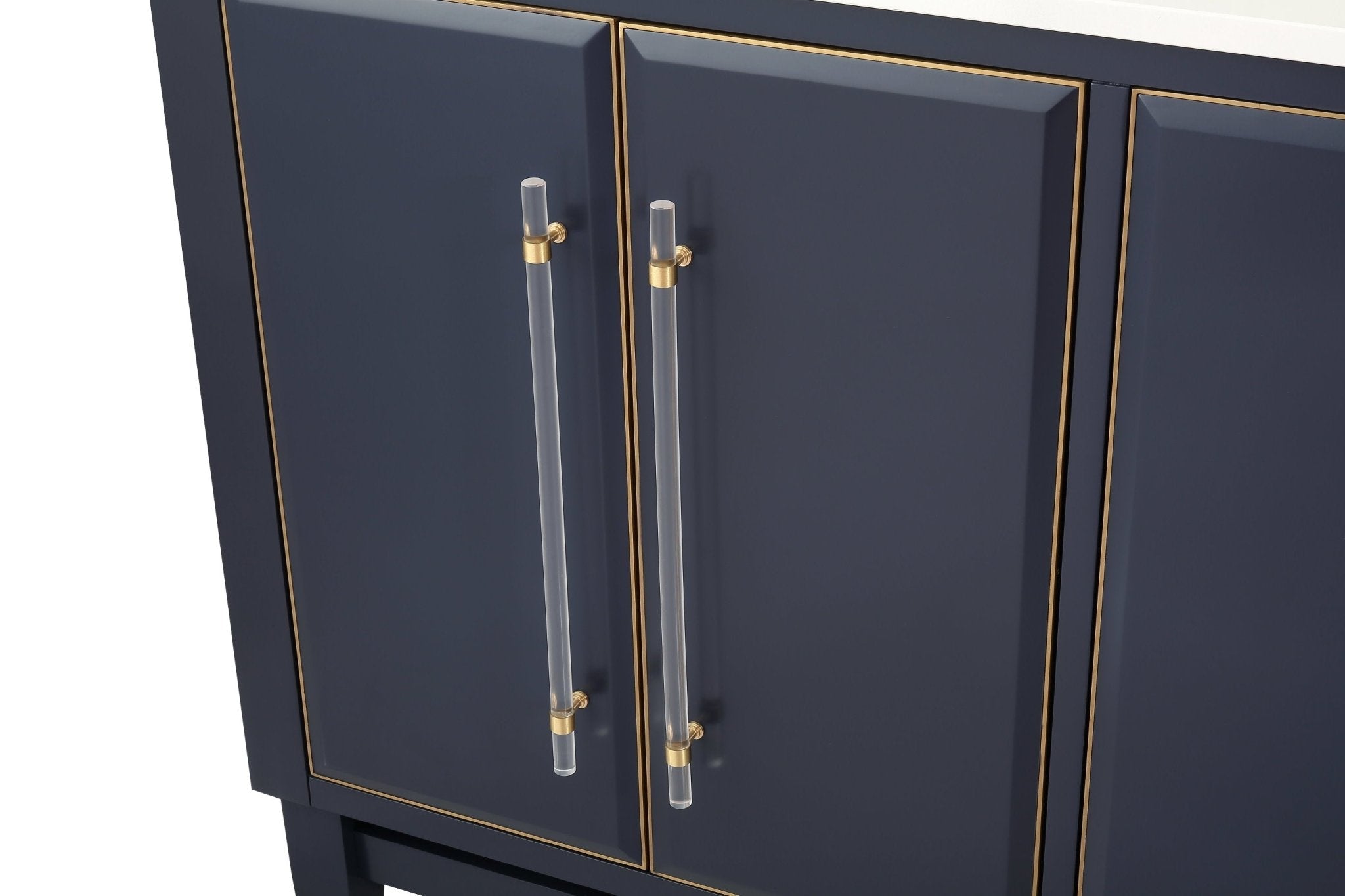 Chans Furniture Q169NB-D60QT 60" Tennant Brand Navy Blue Bertone Double Bathroom Sink Vanity