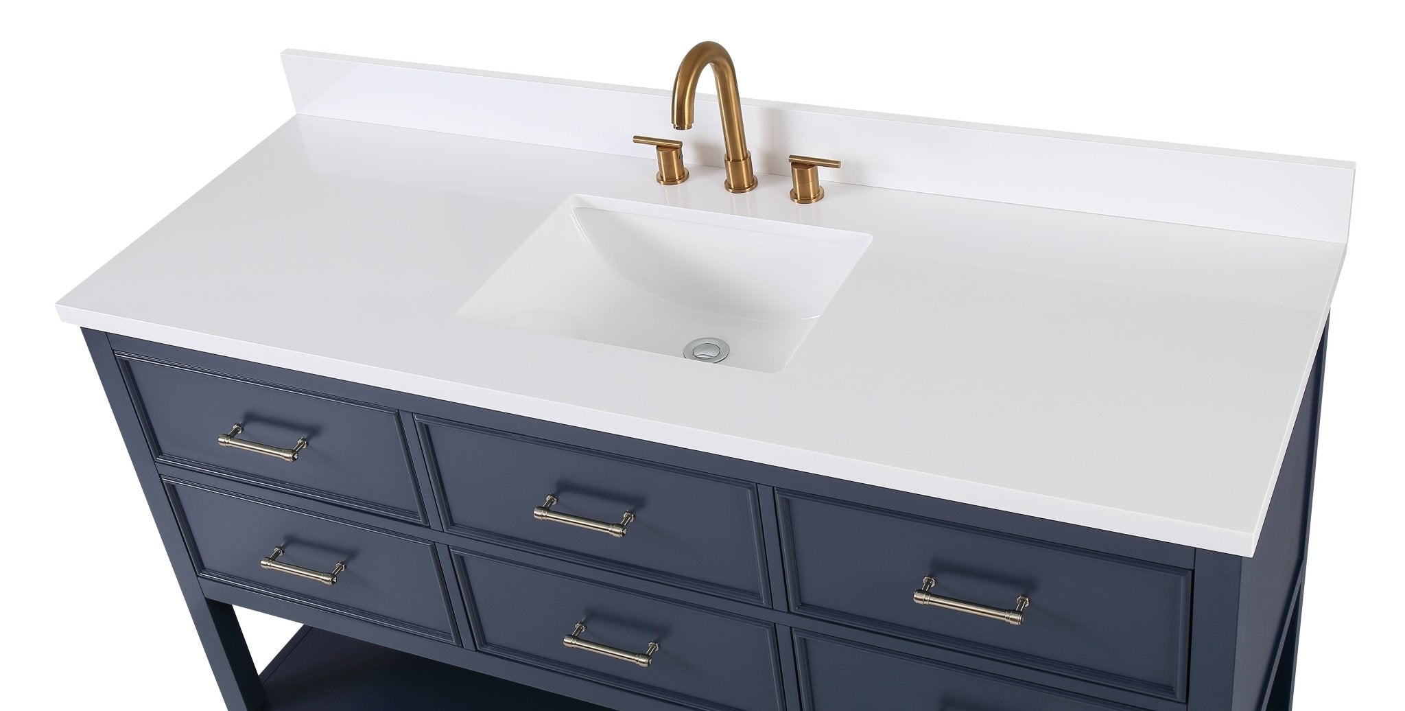 Chans Furniture QT-7440-NB60S 60"  Tennant Brand Navy Blue Color Felton Bathroom Sink Vanity