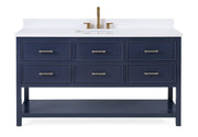 Chans Furniture QT-7440-NB60S 60"  Tennant Brand Navy Blue Color Felton Bathroom Sink Vanity