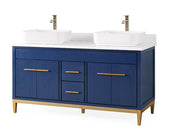 Chans Furniture 9960VB-60QT 60"  Tennant Brand Vessel sink Beatrice Double Sink Bathroom Vanity