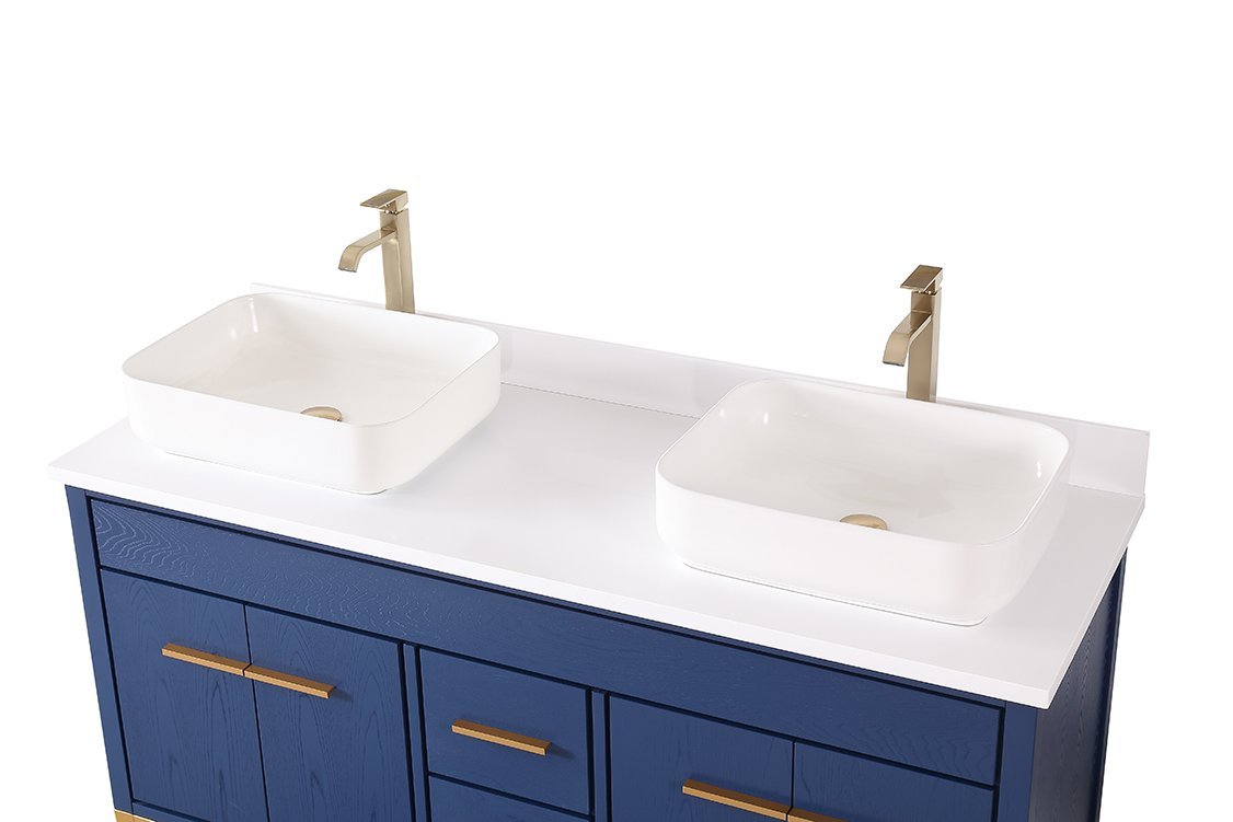 Chans Furniture 9960VB-60QT 60"  Tennant Brand Vessel sink Beatrice Double Sink Bathroom Vanity