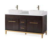 Chans Furniture 9960DK-60QT 60"  Tennant Brand Vessel sink Beatrice Double Sink Bathroom Vanity