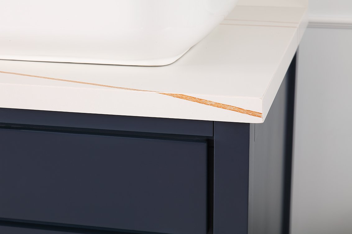 Chans Furniture 9960NB-60NU 60"  Tennant Brand Vessel sink Navy Blue Beatrice Double Sink Vanity