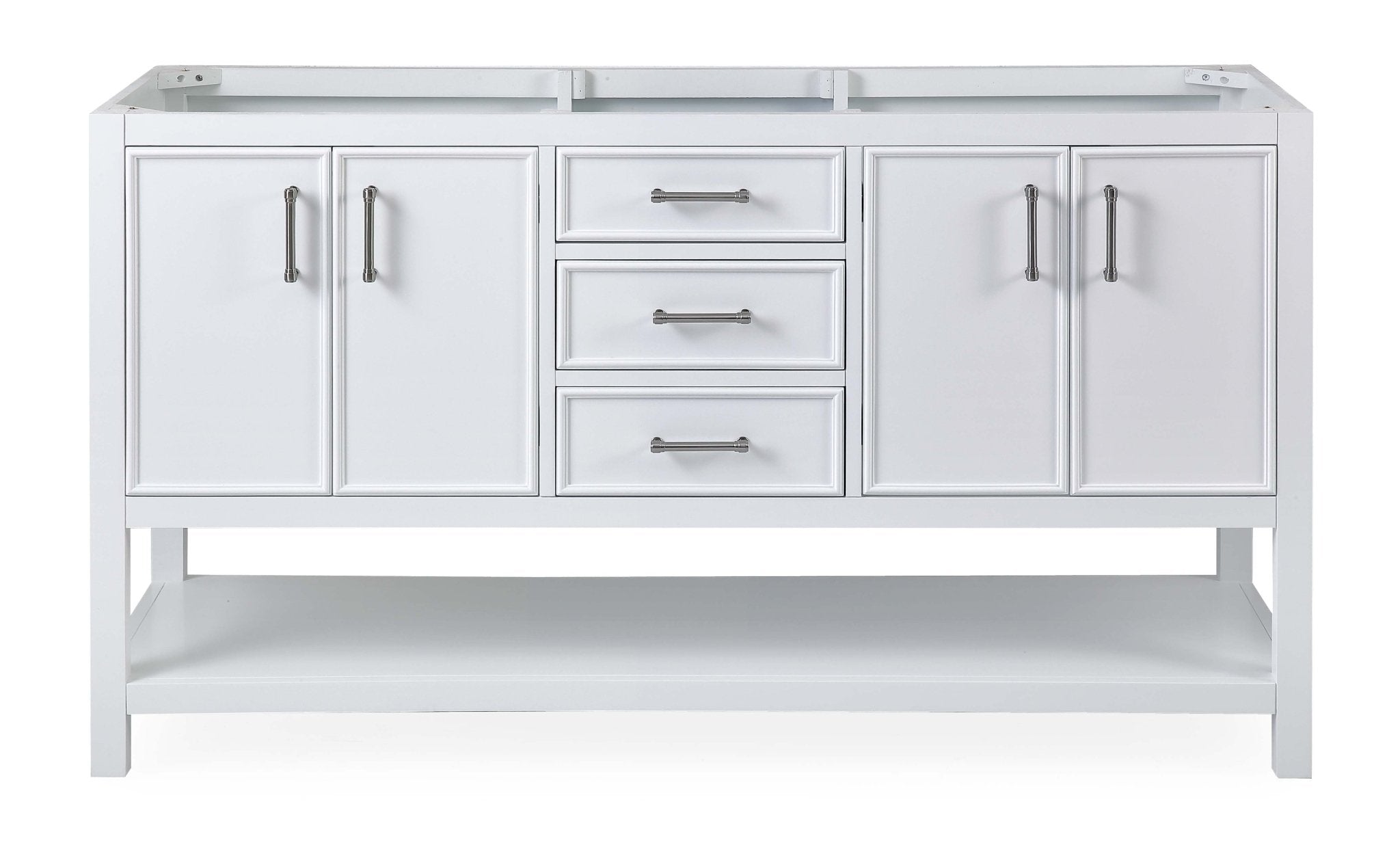 Chans Furniture QT-7330-W60 60"  Tennant Brand White Color Finish Double Sink Bathroom Vanity