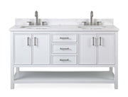 Chans Furniture QT-7330-W60 60"  Tennant Brand White Color Finish Double Sink Bathroom Vanity