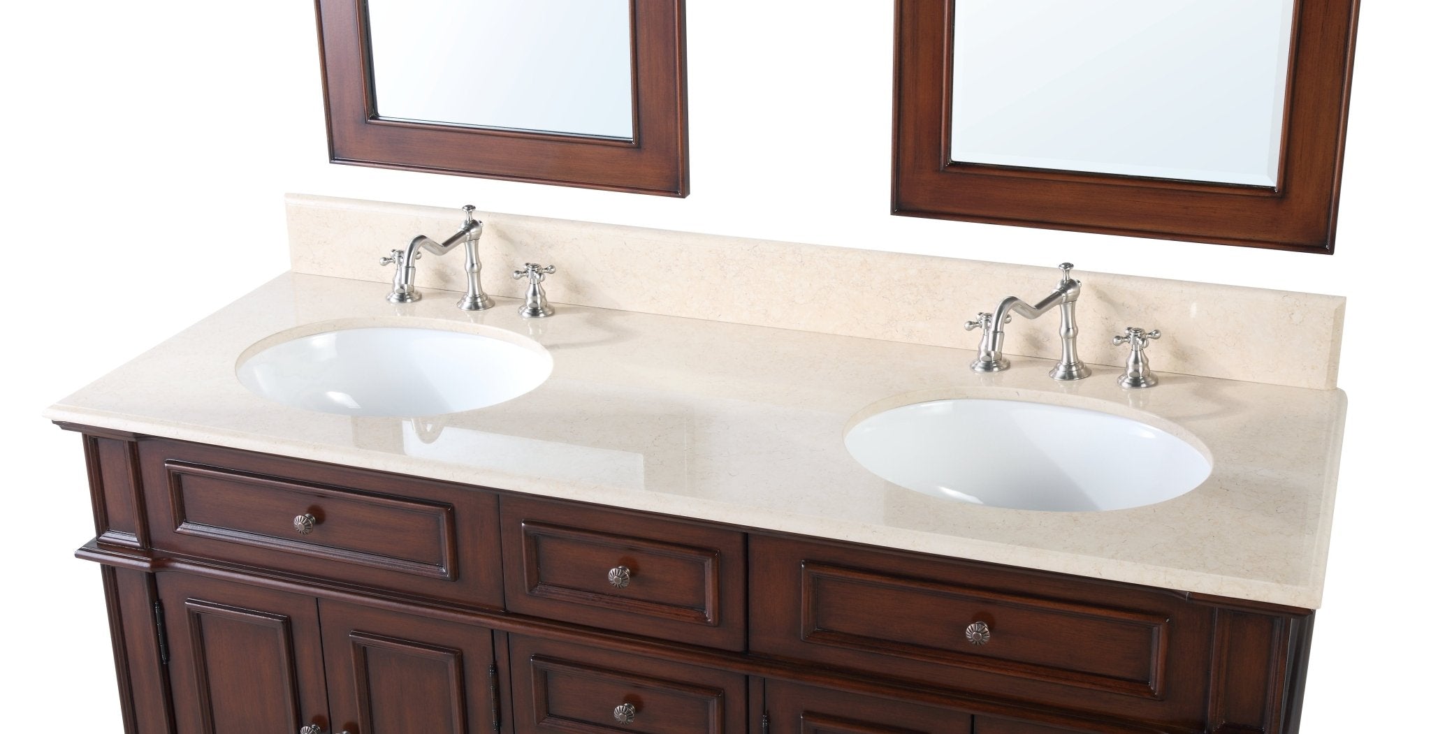 Chans Furniture CF-3048M-60 60" Timeless Classic Sanford Double Sink Bathroom Vanity