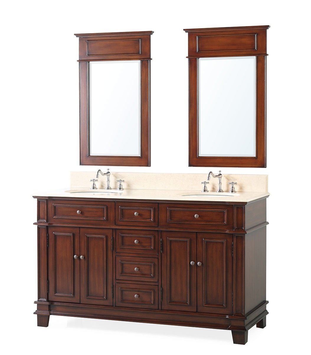 Chans Furniture CF-3048M-60 60" Timeless Classic Sanford Double Sink Bathroom Vanity
