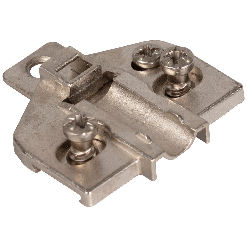 Hardware Resources HR MAX Heavy Duty 2 mm Screw Adj 3 Hole Zinc Die Cast Plate with Euro Screws for 700, 725, 900 and 1750 Hinges
