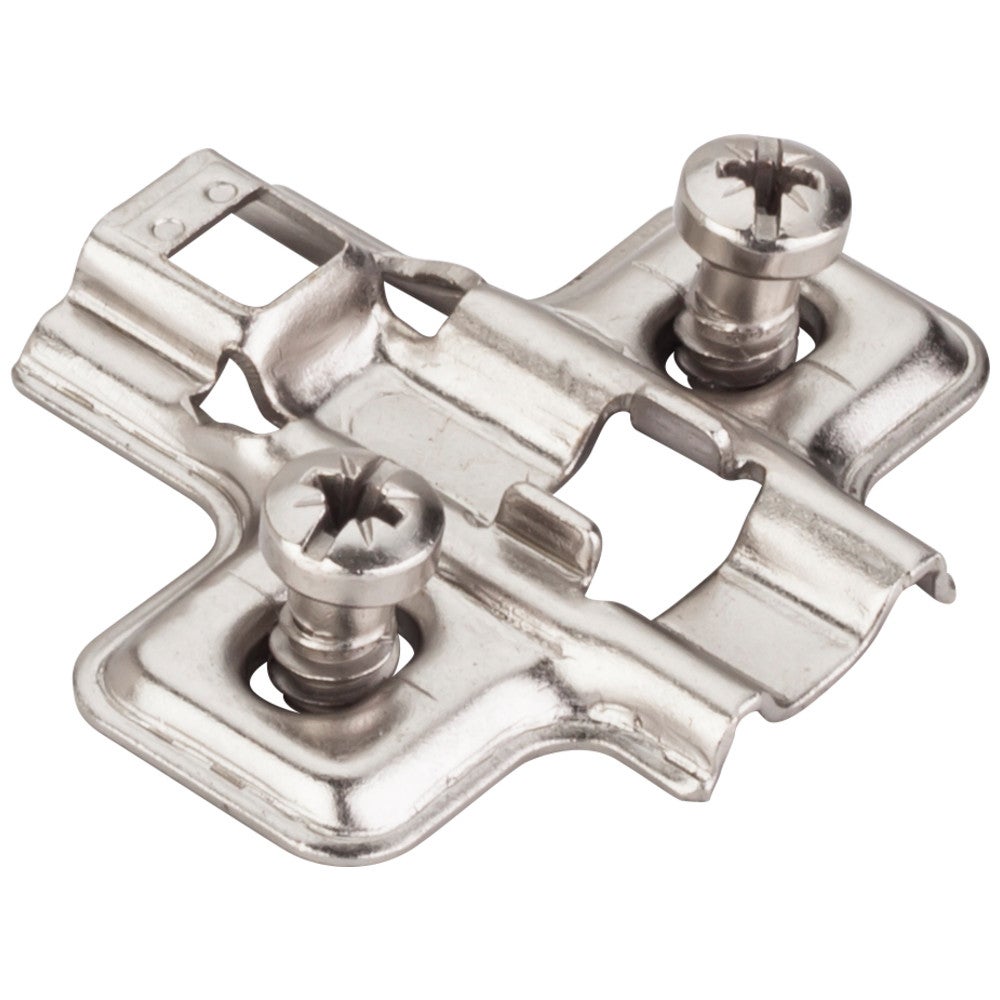 Hardware Resources HR MAX Standard Duty 0 mm Non-Cam Adj. Steel Plate with Shortened Euro Screws for 700, 725, 900 and 1750 Hinges