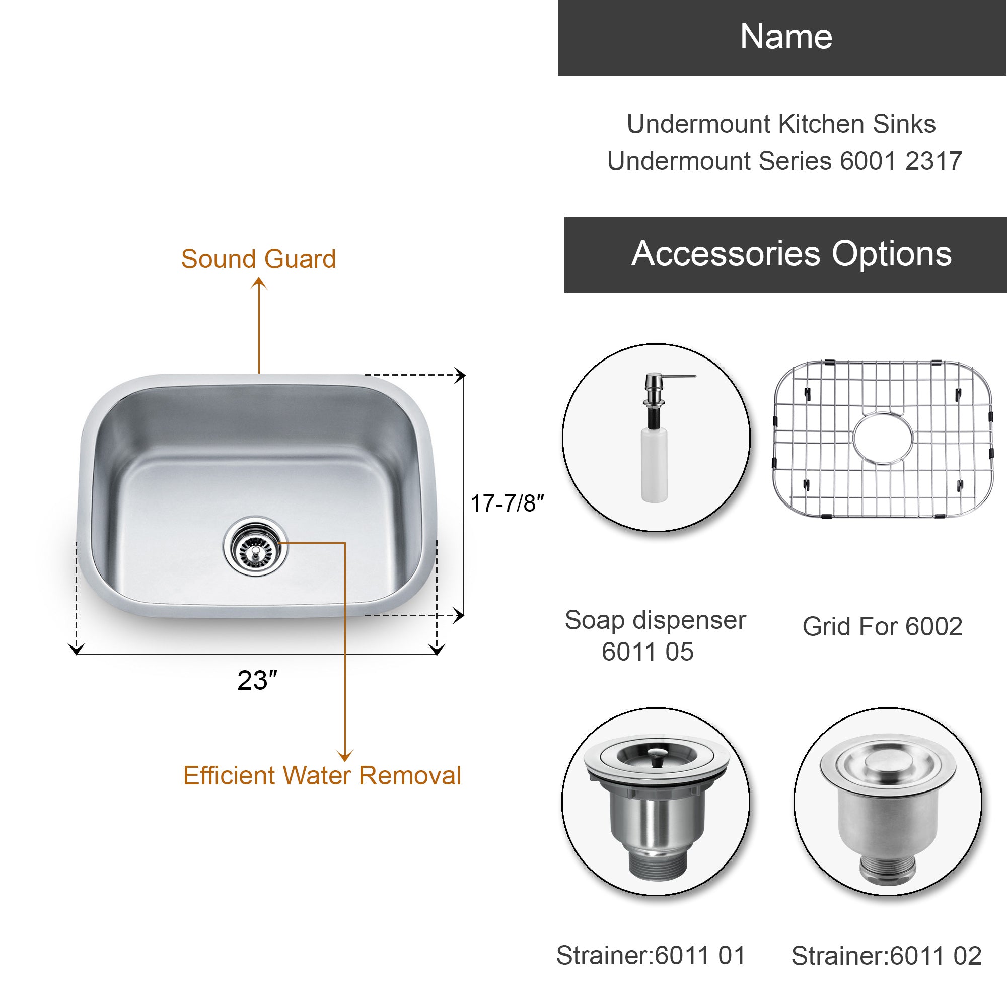 Undermount Kitchen Sinks Undermount Series 6001 2317