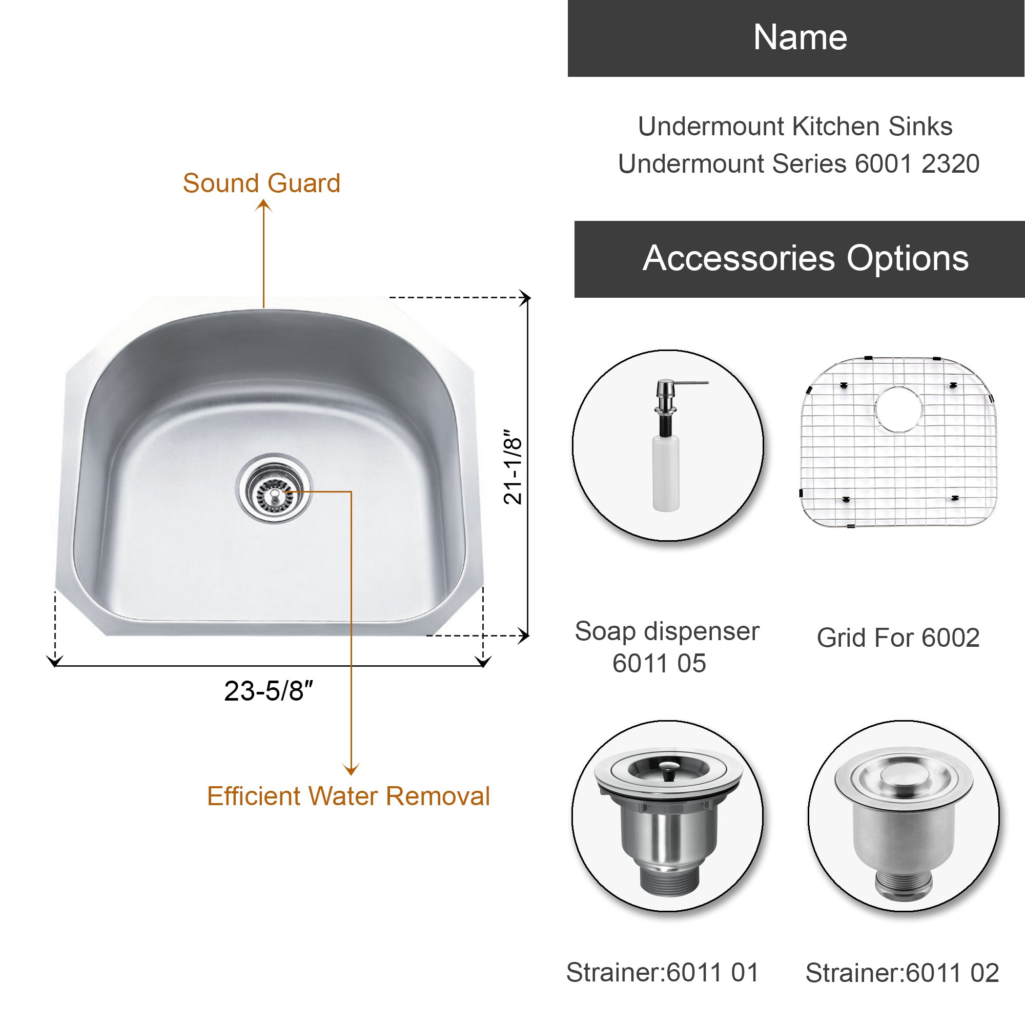 Undermount Kitchen Sinks Undermount Series 6001 2320