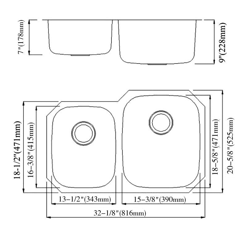 Undermount Kitchen Sinks Undermount Series 6001 3220RT