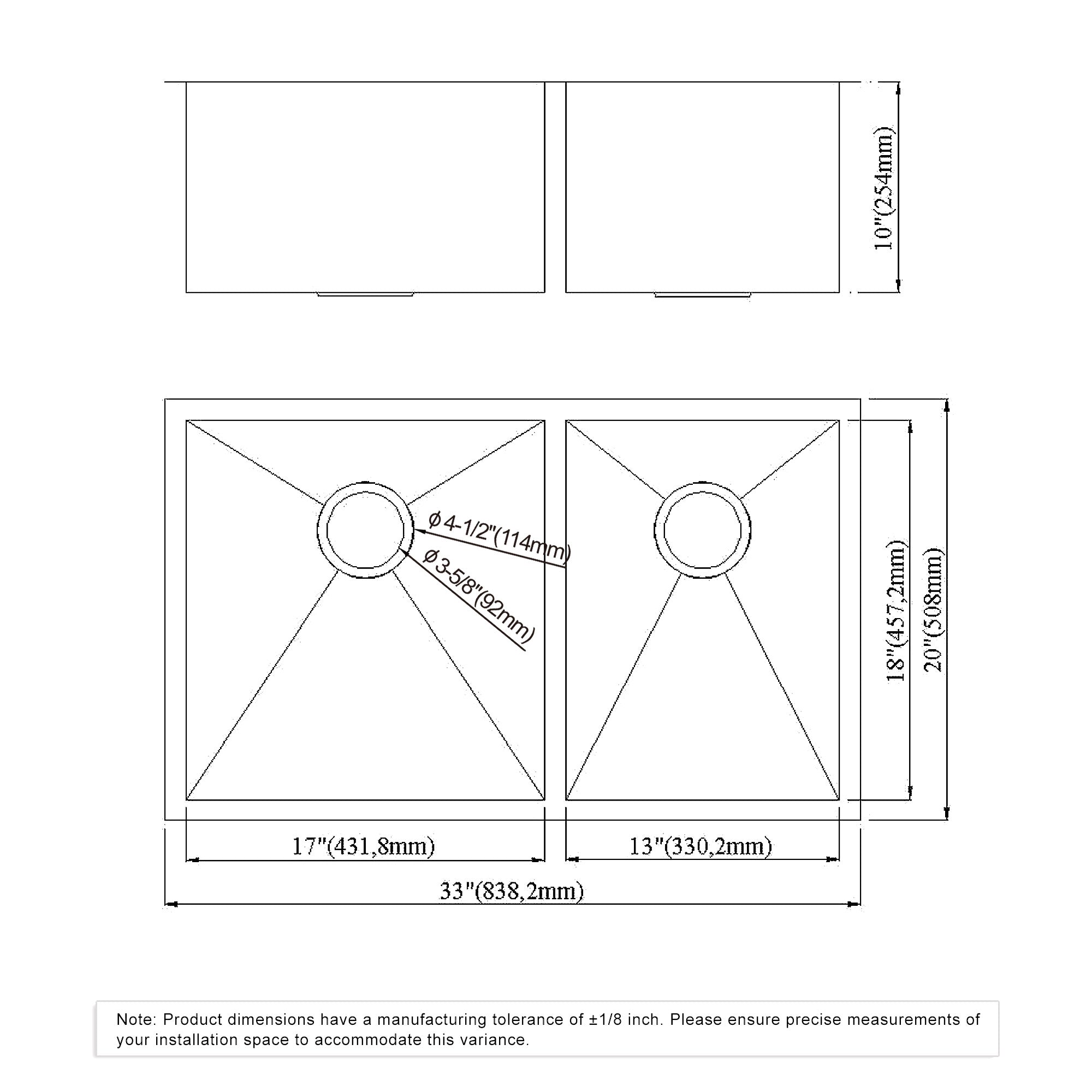 Undermount Kitchen Sinks Handcrafted Series-6002 3320