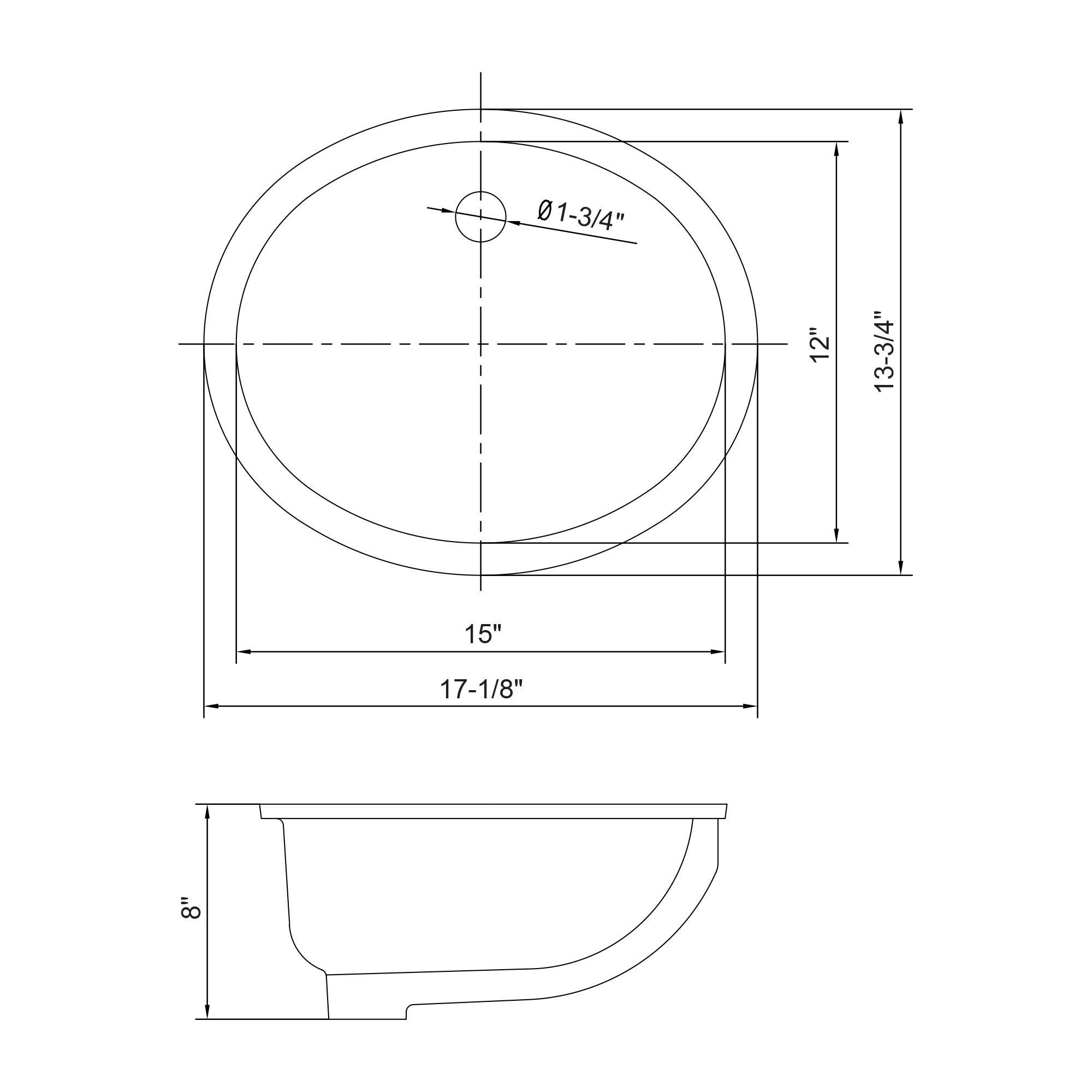 Undercounter Ceramic Sink 6003 1714