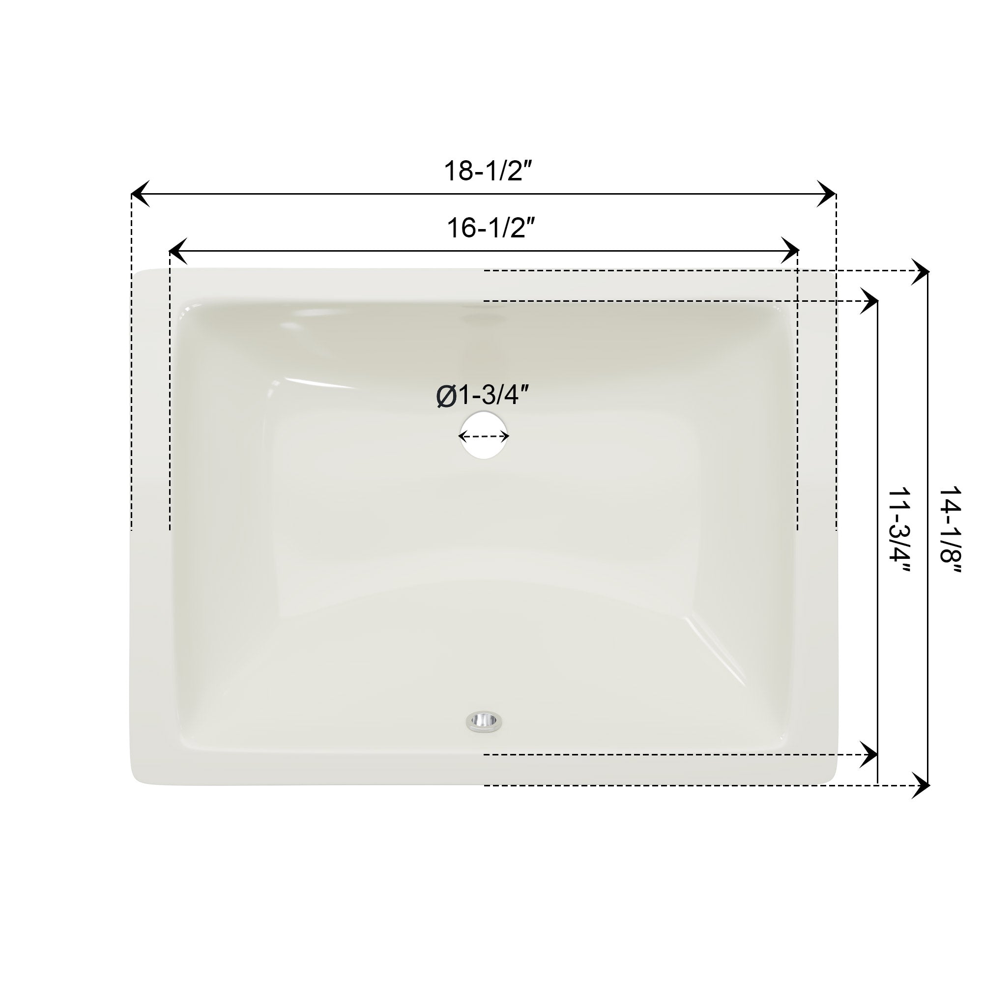 Undercounter Ceramic Sink 6003 1814