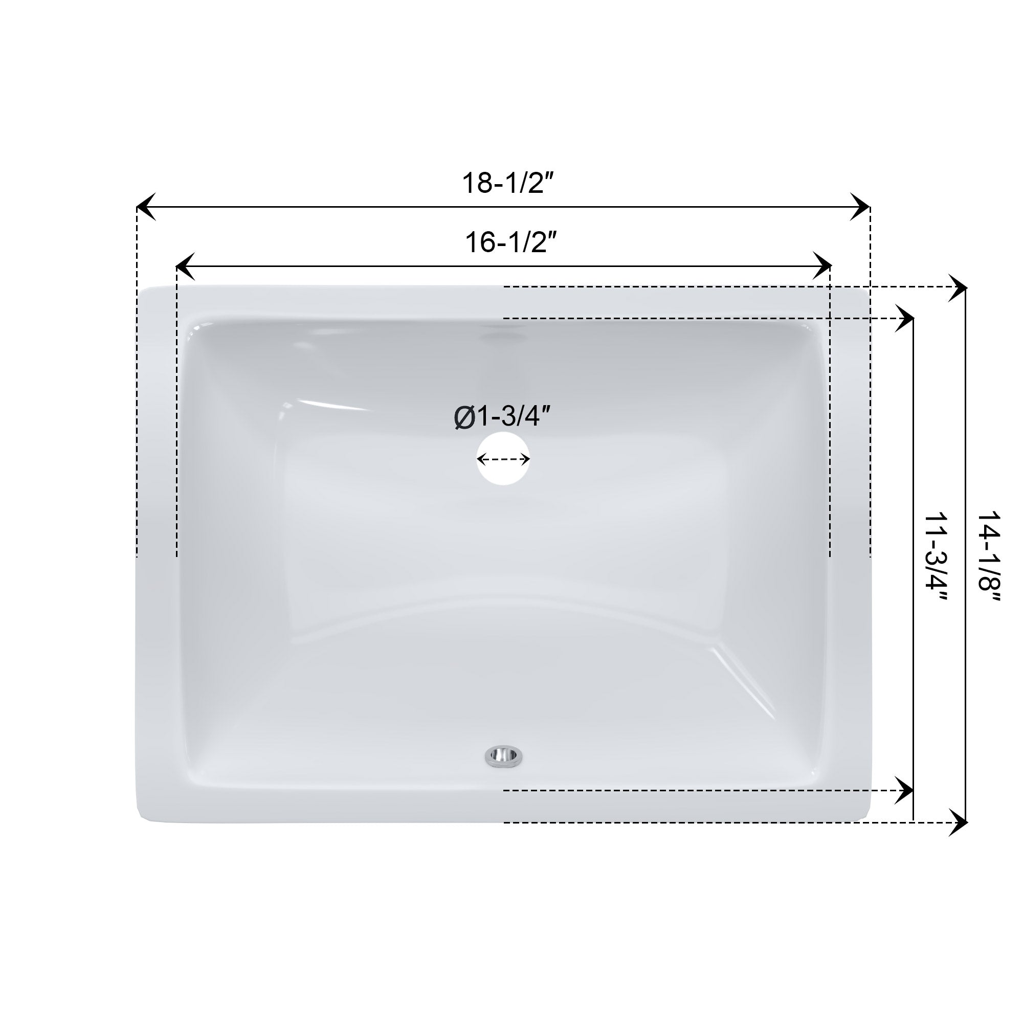 Undercounter Ceramic Sink 6003 1814