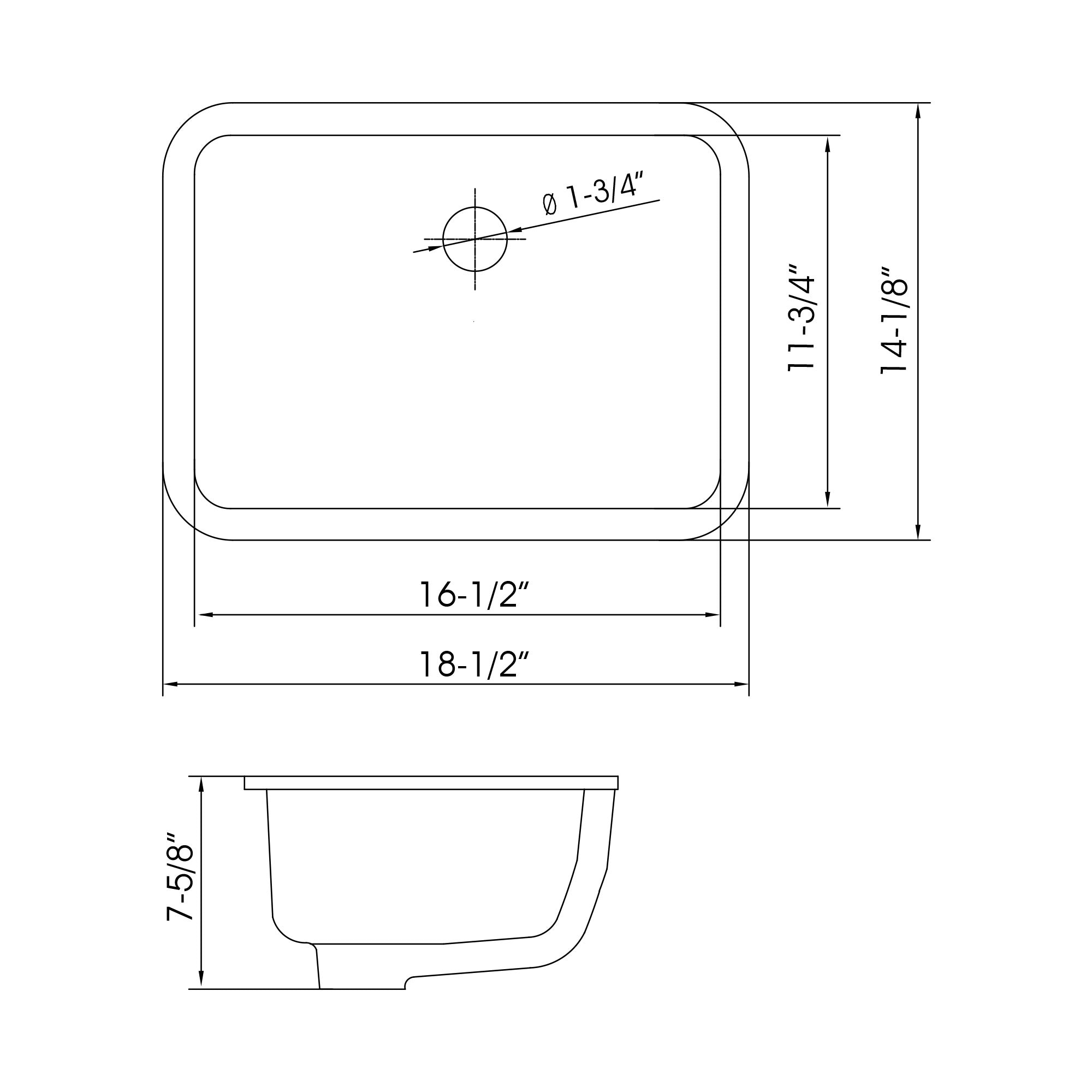 Undercounter Ceramic Sink 6003 1814