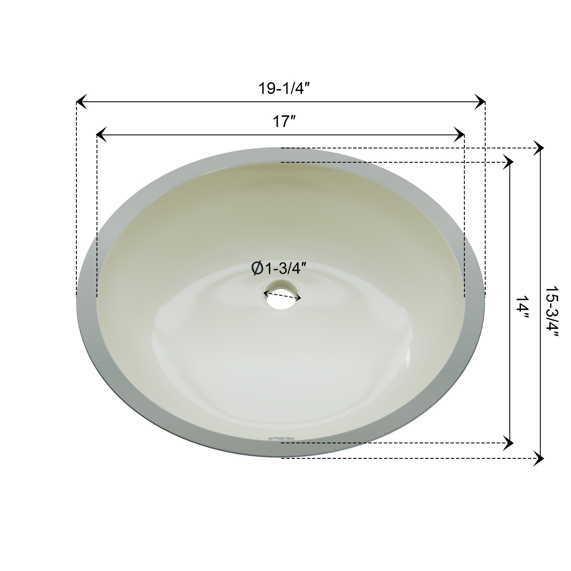 Undercounter Ceramic Sink  6003 1916