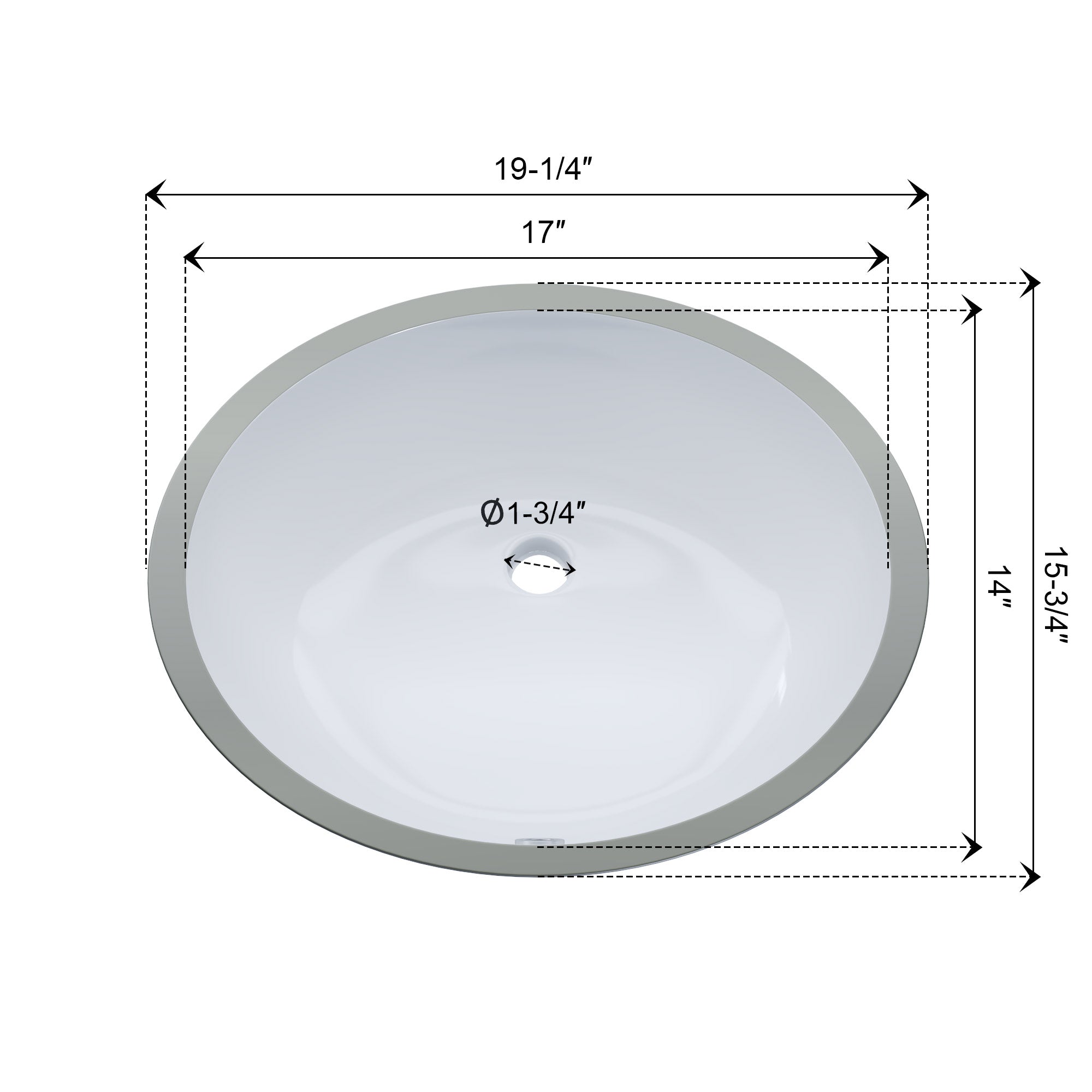 Undercounter Ceramic Sink  6003 1916