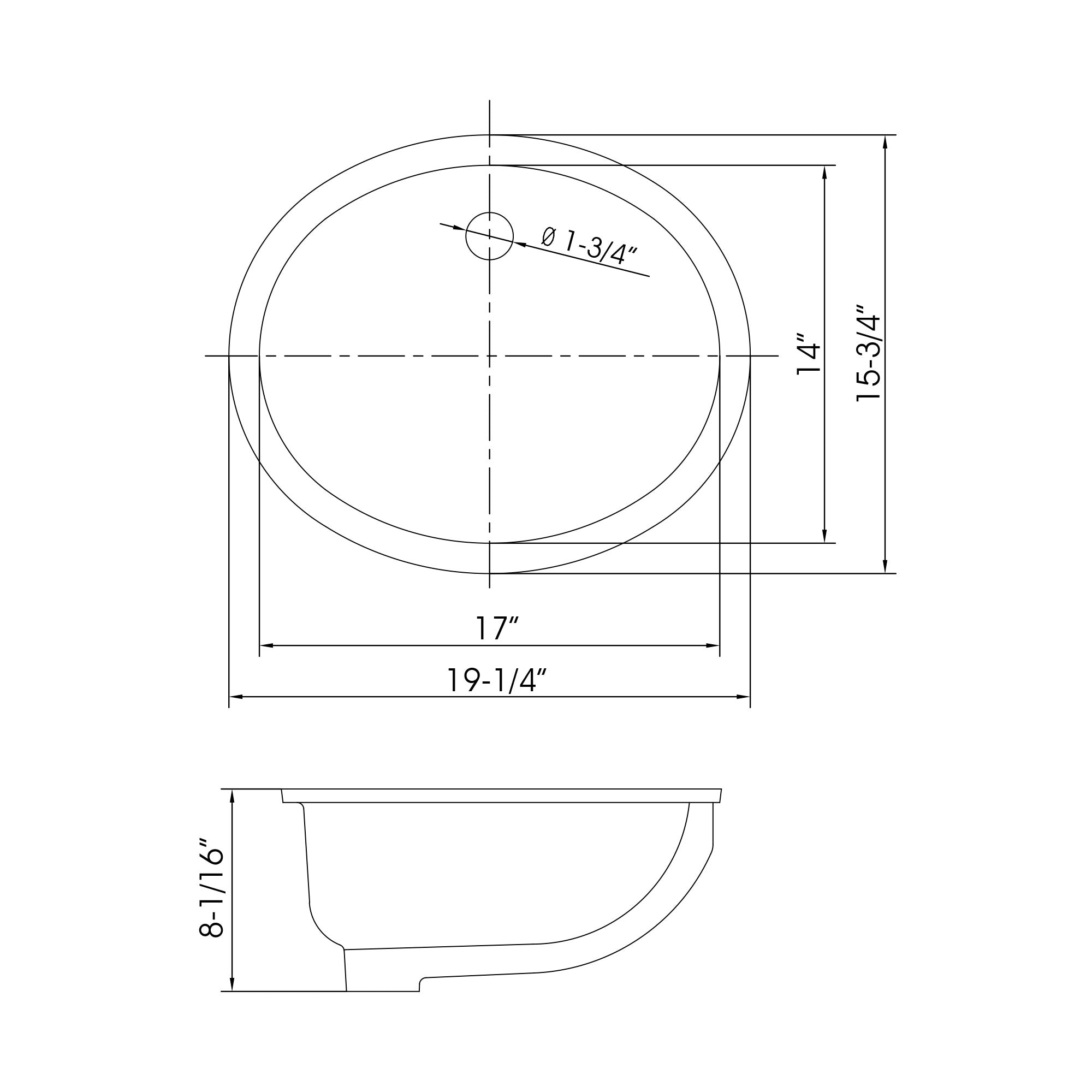 Undercounter Ceramic Sink  6003 1916