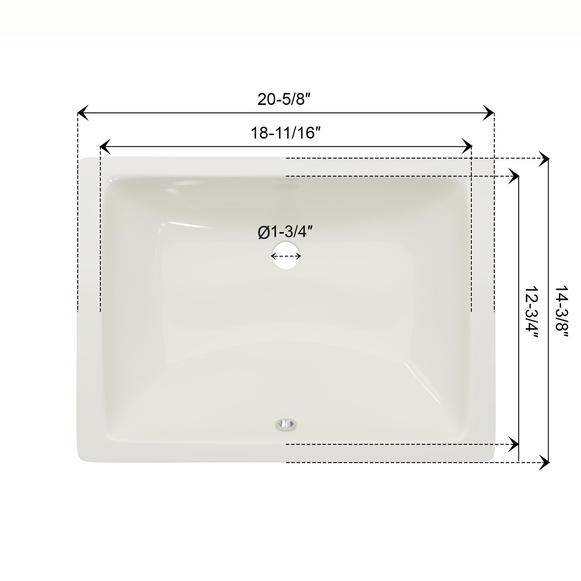 Undercounter Ceramic Sink  6003 2115