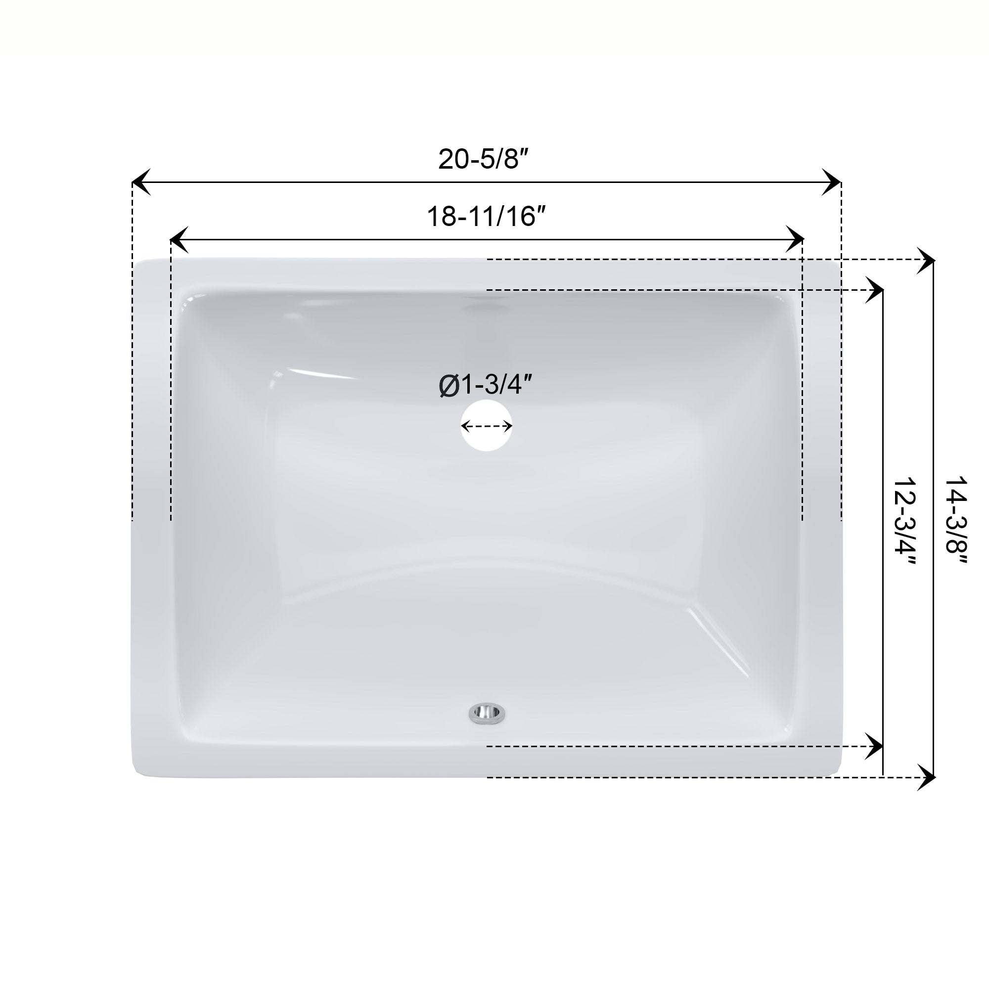 Undercounter Ceramic Sink  6003 2115
