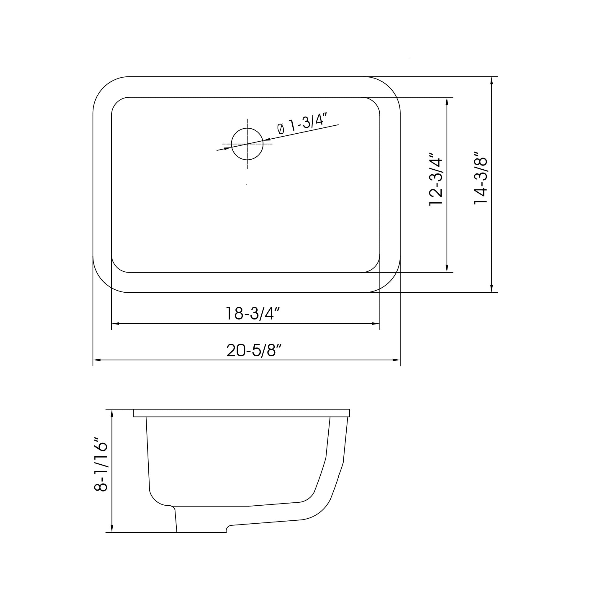Undercounter Ceramic Sink  6003 2115