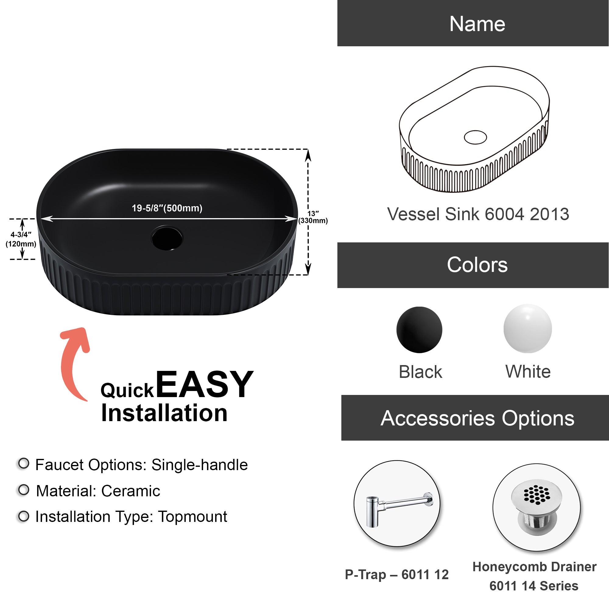 Bathroom Vessel Sink - 6004 2013