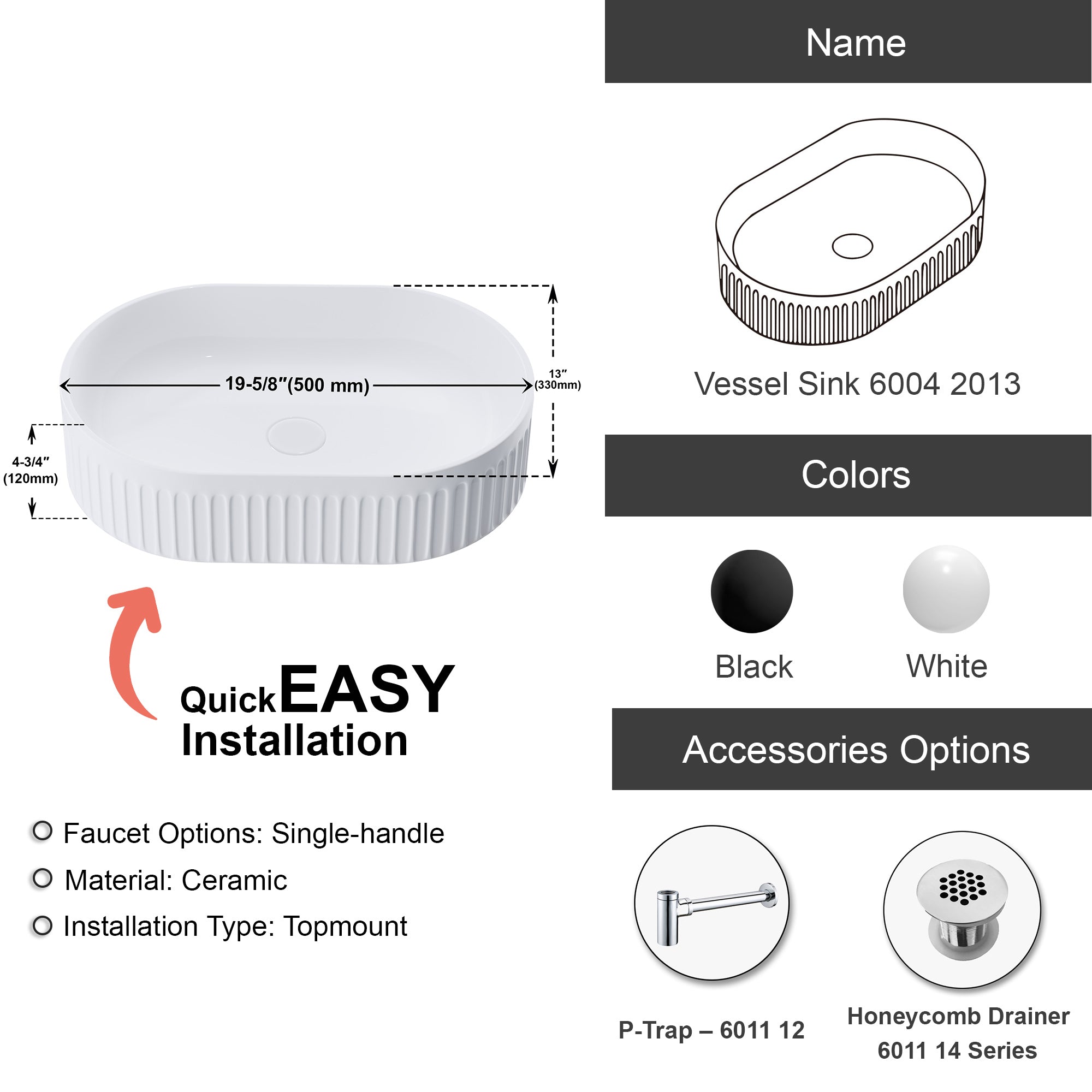 Bathroom Vessel Sink - 6004 2013