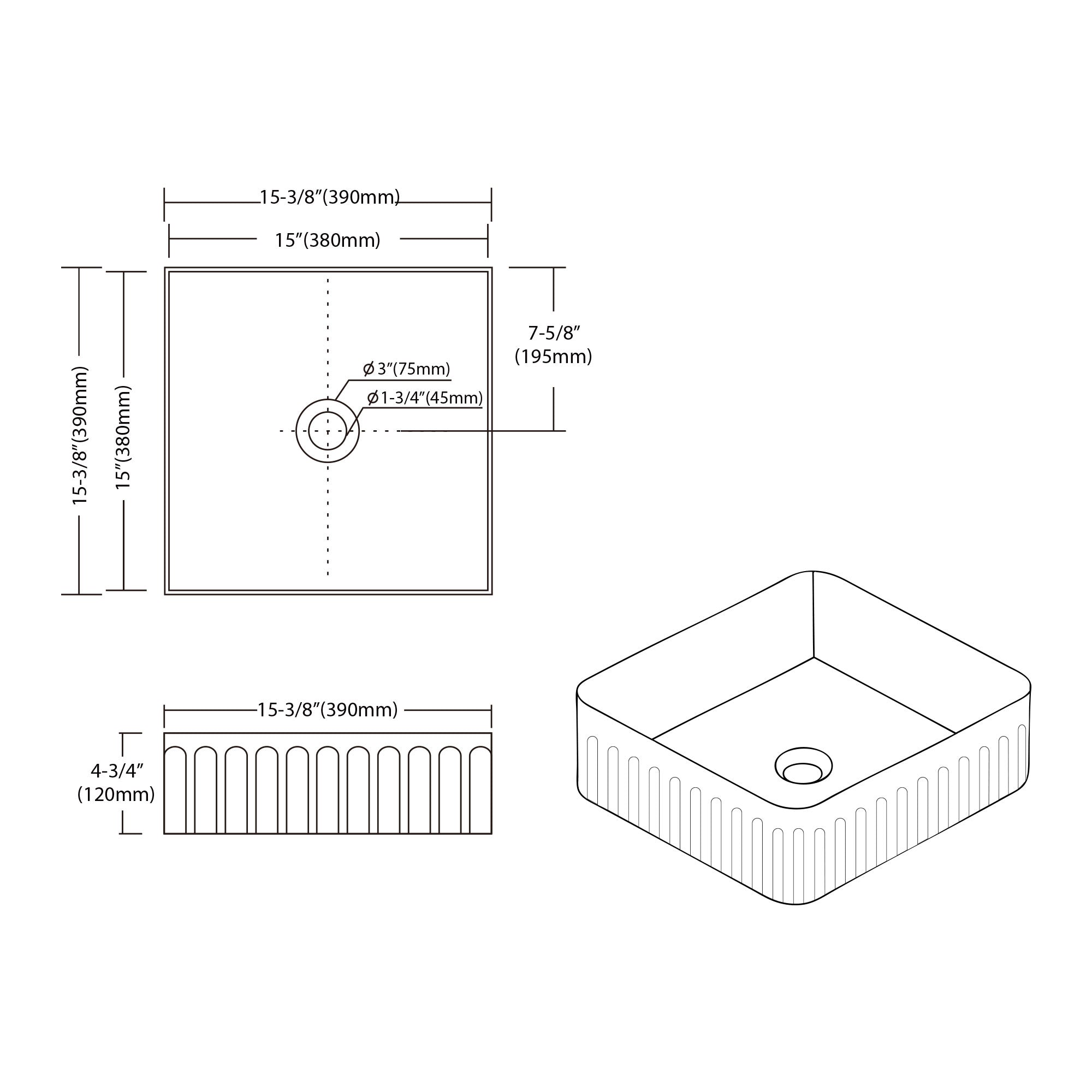 Bathroom Vessel Sink - 6004 1515