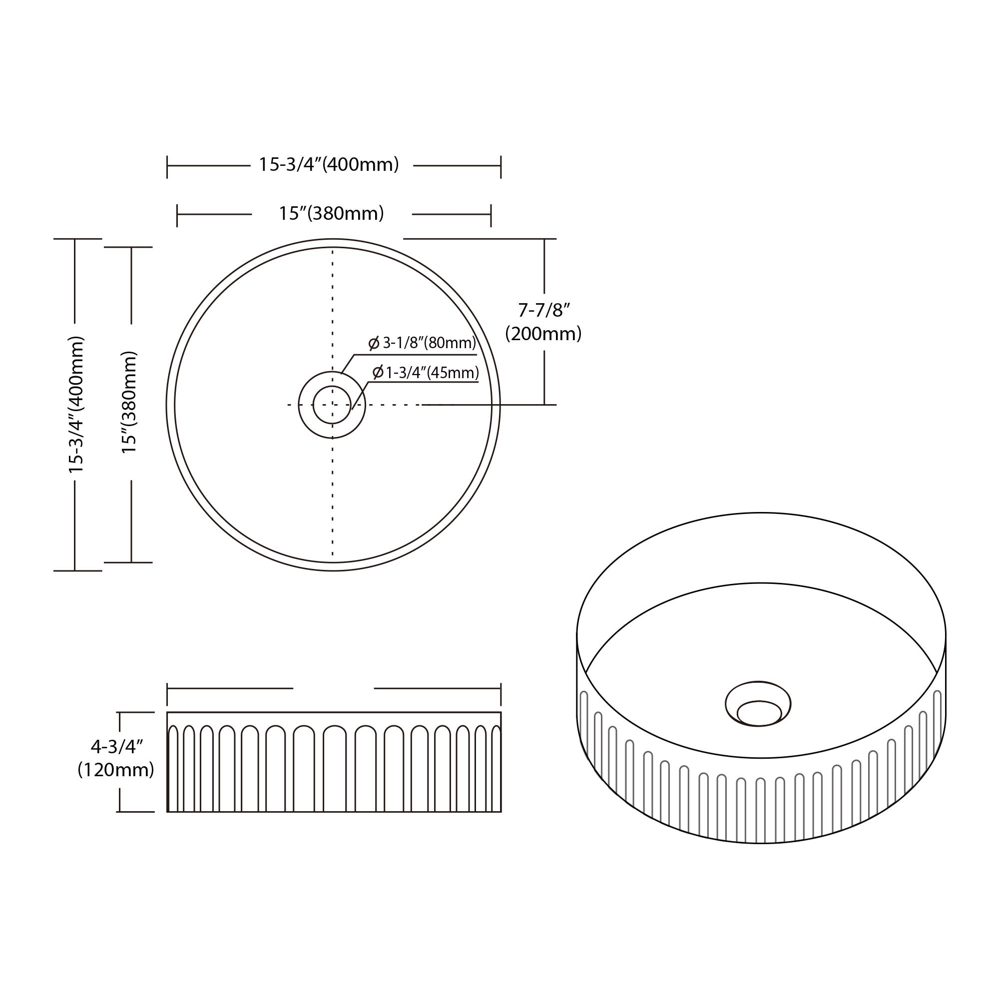 Bathroom Vessel Sink - 6004 1616