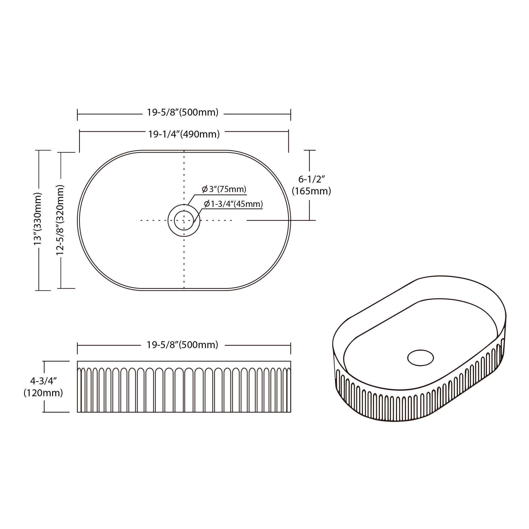 Bathroom Vessel Sink - 6004 2013