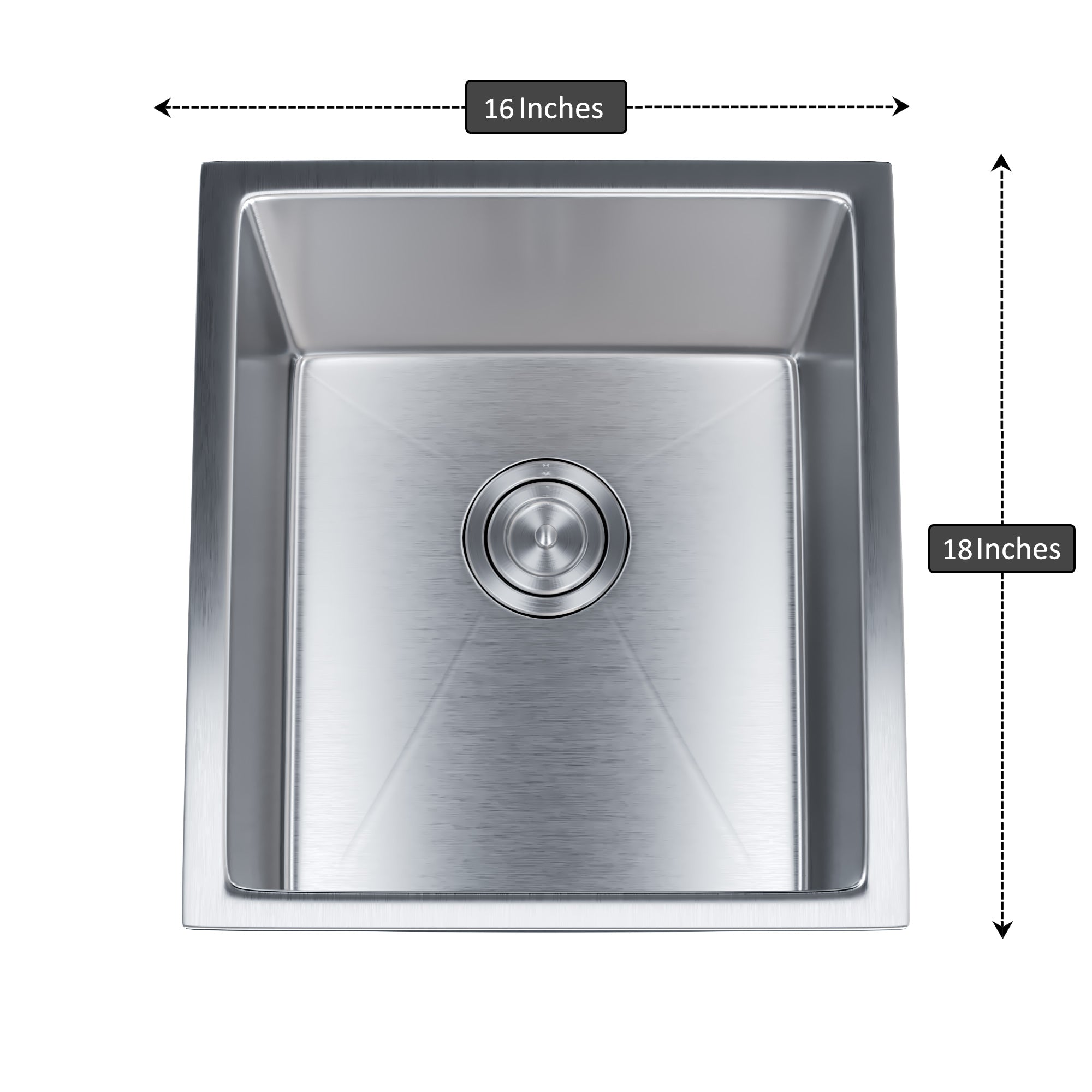 Undermount Kitchen Sinks Handcrafted Small-Radius Corner (R10) Series 6005 1618