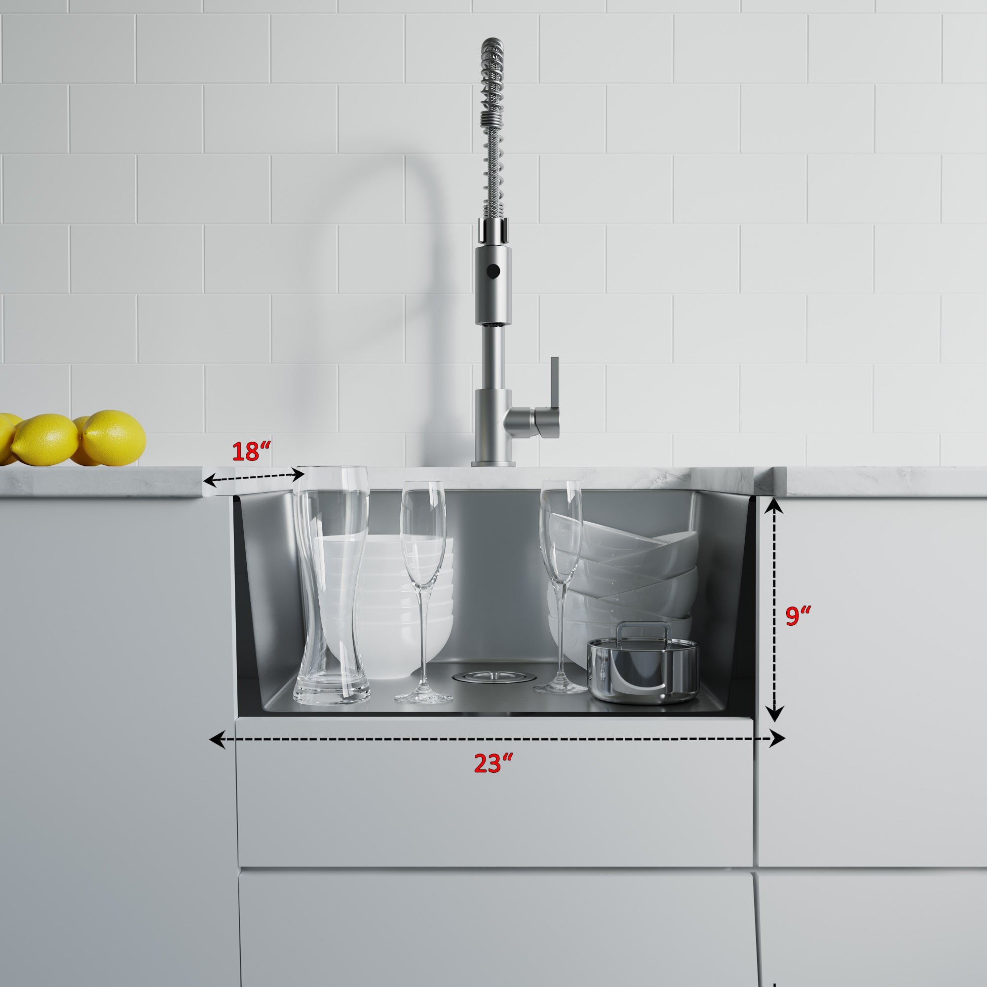 Undermount Kitchen Sinks Handcrafted Small-Radius Corner (R10) Series 6005 2318