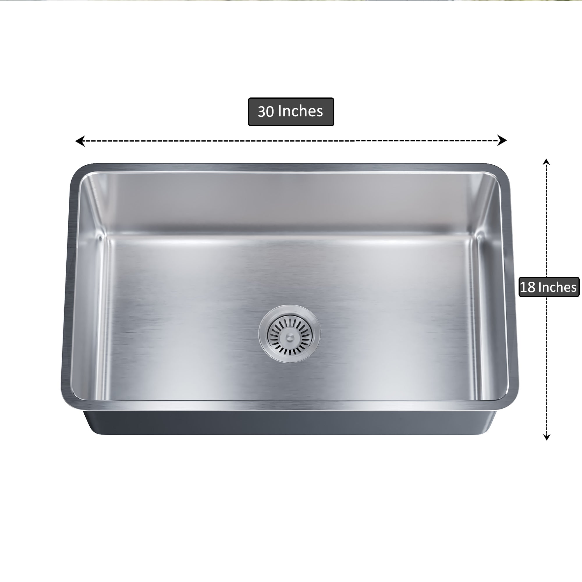 Undermount Kitchen Sinks Handcrafted Small-Radius Corner (R25) Series 6005 3018