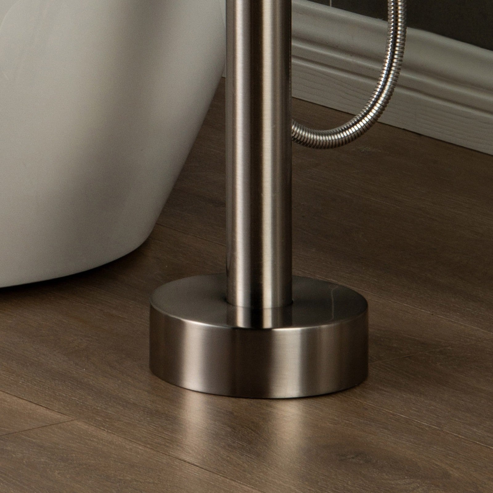 WOODBRIDGE Contemporary Single Handle Floor Mount Freestanding Tub Filler Faucet with Cylinder Shape Hand shower