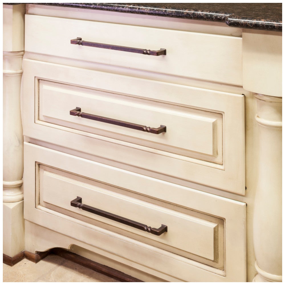 Hardware Resources 96 mm Center-to-Center Matte Black Rustic Twist Tahoe Cabinet Pull