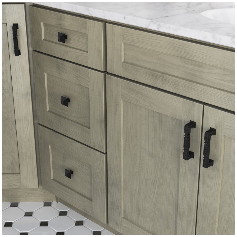 Hardware Resources 96 mm Center-to-Center Matte Black Rustic Twist Tahoe Cabinet Pull