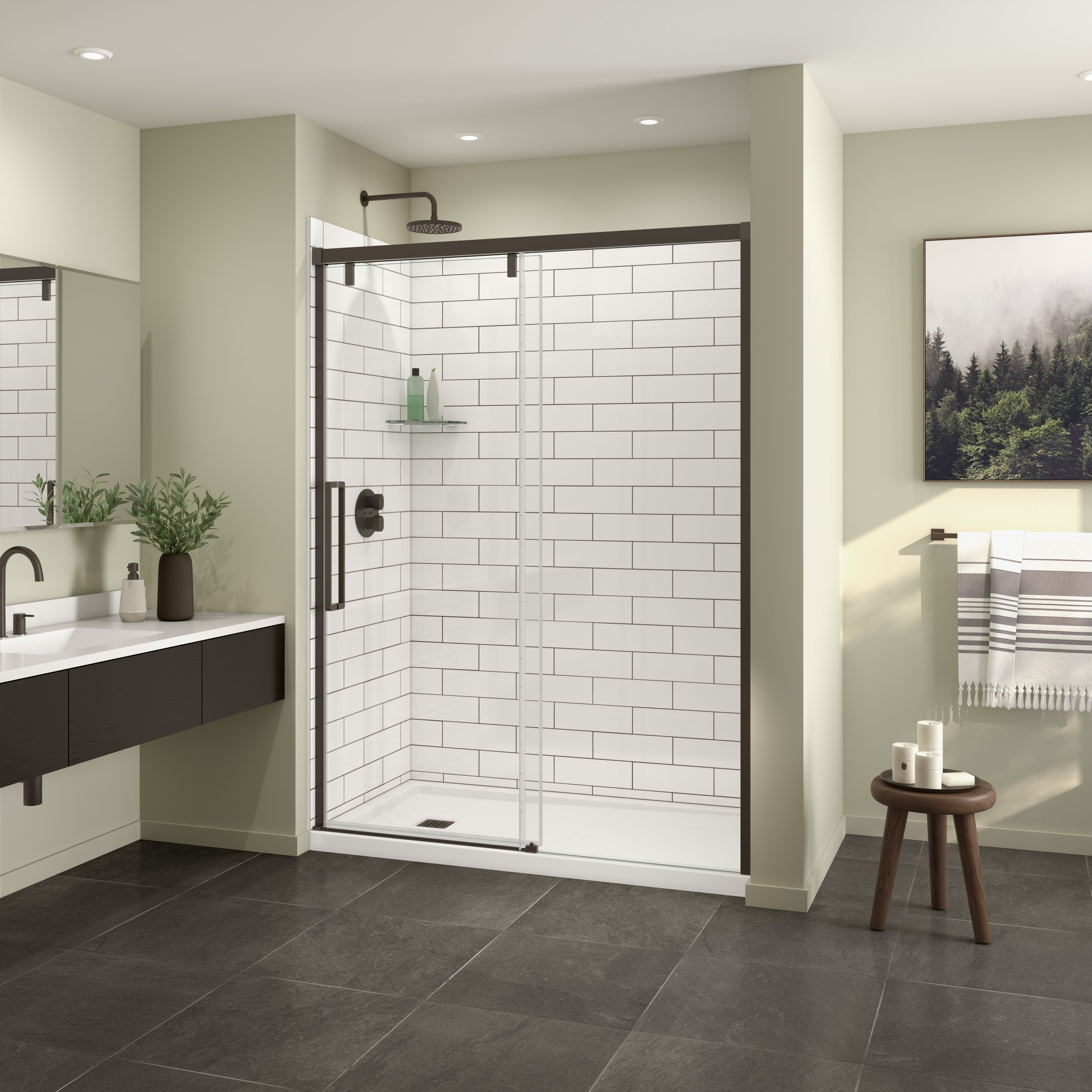 Maax Utile 6032 Composite Direct-to-Stud Three-Piece Alcove Shower Wall Kit