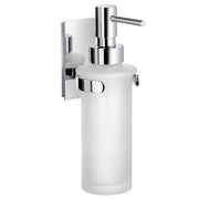 Smedbo ZK369 Pool Polished Chrome Wall Mount Frosted Glass Soap Dispenser