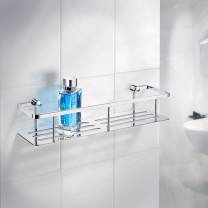 SIDELINE - Design Shower Basket in Polished Chrome and Solid Brass Construction