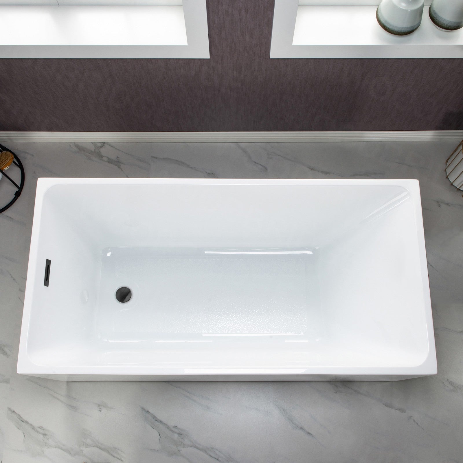 WOODBRIDGE 67" Acrylic Freestanding Contemporary Soaking Bathtub with Drain & Overflow – B-0086 Series