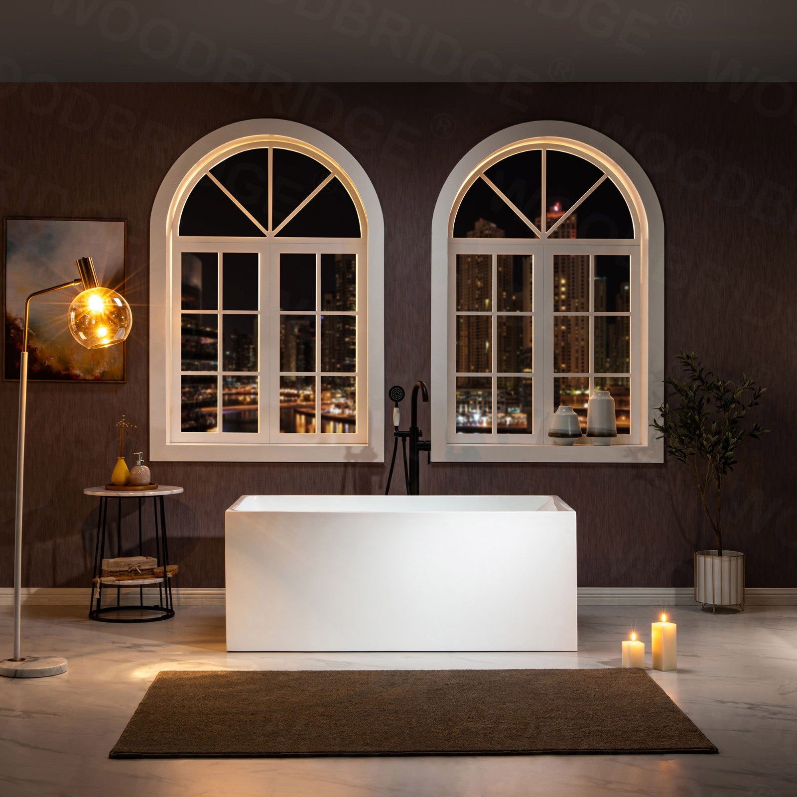 WOODBRIDGE 67" Acrylic Freestanding Contemporary Soaking Bathtub with Drain & Overflow – B-0086 Series